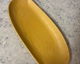 Vintage Napcoware ceramic tray with a linen weave texture.