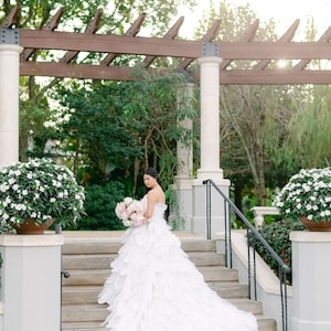 Couture White Ostrich Feather Wedding Gown image 3