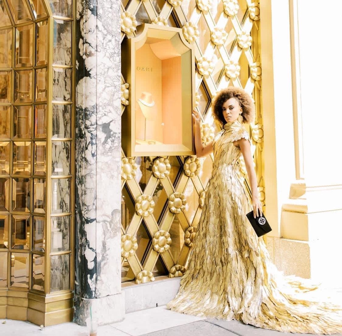 slim fit dress slacks Goddess Metallic Gold Dress – Ellaé Lisqué