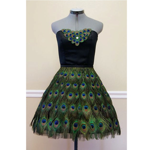 peacock cocktail dress