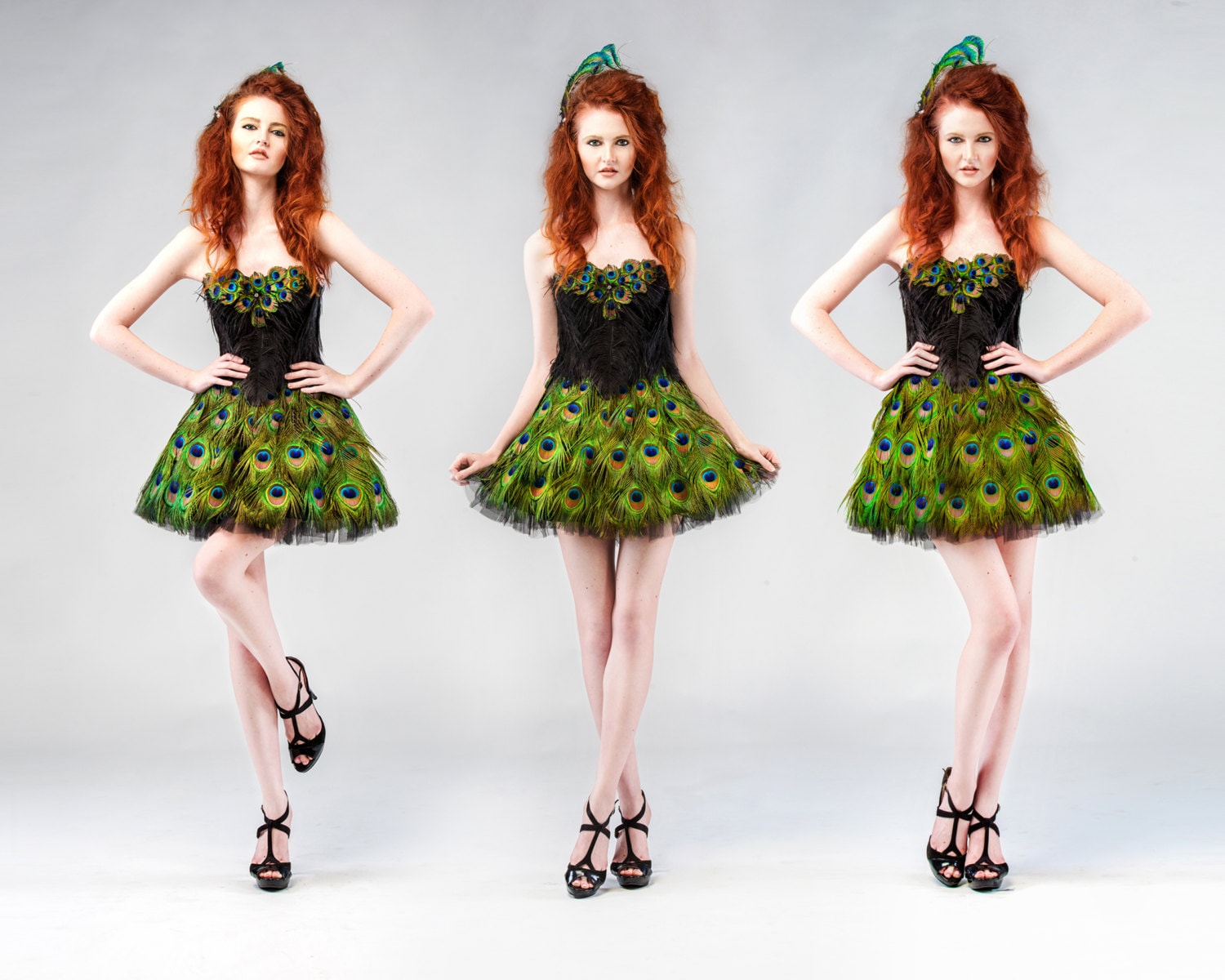 peacock feather prom dress