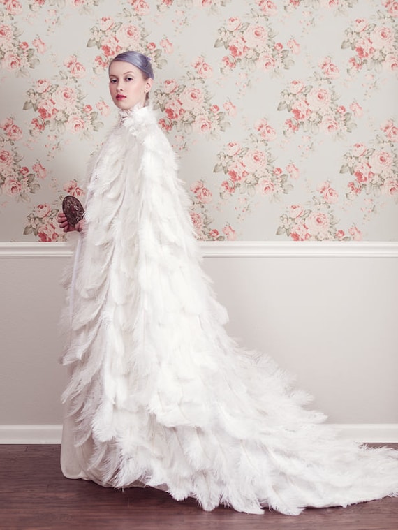 Feather cape dress discount