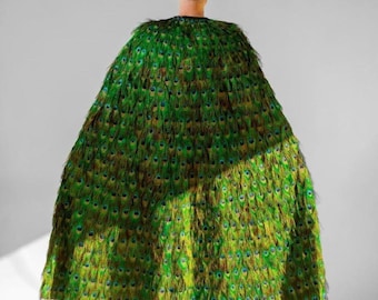Couture Peacock Feather Cape