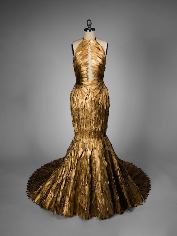 Etsy gold dress hotsell