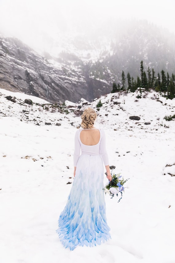 white blue ombre dress