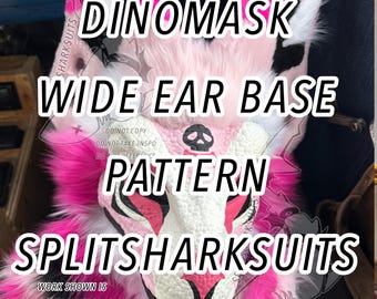 Wide dinomask ear base pattern - SplitsharkSuits