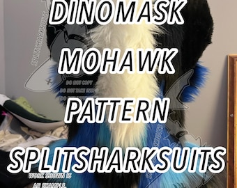 Dinomask Mohawk pattern / Dinomask hair pattern - SplitsharkSuits