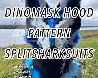 Dinomask Hood pattern / Dinomask Neck pattern - SplitsharkSuits