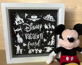 Vacation Fund Bank, Disney-Inspired, Parks, Rides, Attractions, Memories, Travel, Birthday, Wedding, Shadow Box, Honeymoon, Anniversary