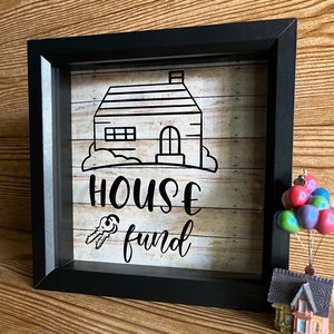 House Fund Bank, New Home, Customizable, Personalized, Memories, Shadow Box, Birthday, Wedding, Shower, Savings
