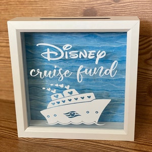 Disney Inspired Cruise Vacation Fund Bank, Shadow Box, Keepsakes, Personalize, Travel, Birthday, Wedding, Honeymoon, Christmas, Hanukkah