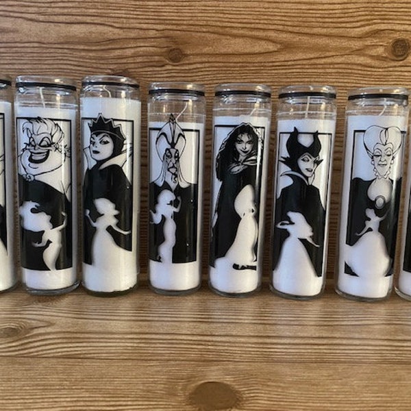 Disney-Inspired Villains & Main Characters Pillar Candles, Birthday, Decoration, Wedding, Home Decor, Gift