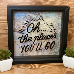 Oh The Places You'll Go Vacation Fund Bank, Savings, Memories, Shadow Box, Personalize, Travel, Birthday, Wedding, Honeymoon, Anniversary