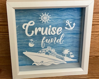 Cruise Vacation Fund Bank, Customize, Personalize, Shadow Box, Travel, Birthday, Wedding, Anniversary, Honeymoon