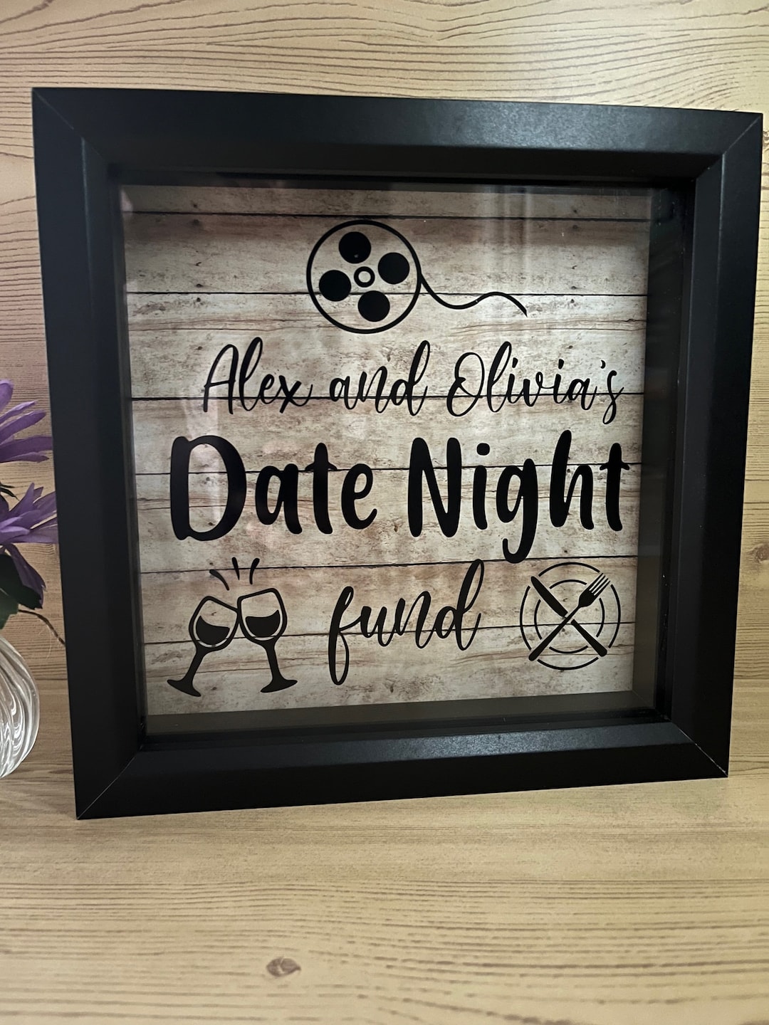 Date Night Fund Bank, Customizable, Shadow Box, Personalized, Couple's ...