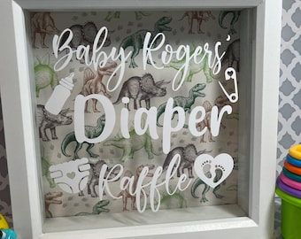 Diaper Raffle Box, Baby, Shower, Pregnancy, Maternity, Adoption, Shadow Box, Customize, Personalize, Gift, Game