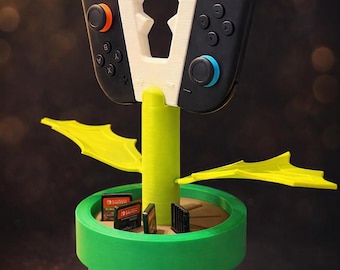 Nintendo Switch 2 Controller Holder – PiranhaPlant Design with 10 Game Slots