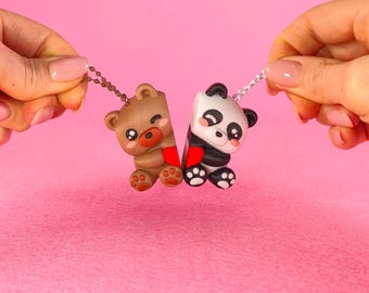 Magnetic Keychain Set with Two Interchangeable Halves - Valentine's Day - Love