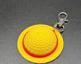 One Piece Fan Art Straw Hat Keychain, 3D Designed and Printed, Collectible Original Gift Idea