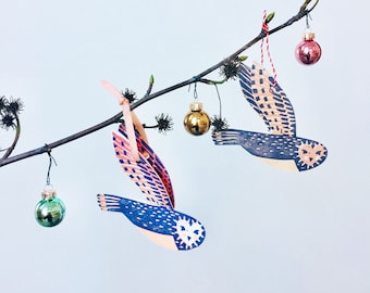 Printable Owl Ornament Christmas Craft DIY