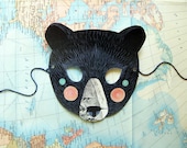 Printable Black Bear Paper Mask, Gift, Home Decor, Woodland Forest Party or Wedding Favor