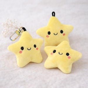 Star Pocket Hug Plush - Handmade Mini Plushie - Small Gift For Stress Worry Anxiety Fidget - Keychain - Tiny Purse Backpack Accessory