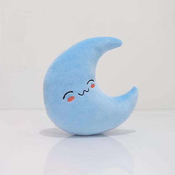 Handmade Blue Moon Plush: Mochi Minky Stuffed Toy, Nursery Decor