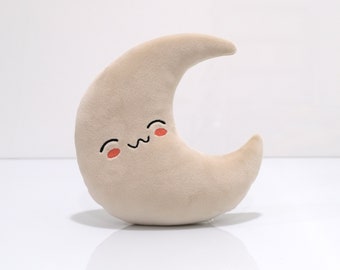 Moon Plush - Cute Kawaii Plushie - Stuffed Toy For Baby - Baby Gift For Baby Shower - Nursery Decor - Moon Space Planet Theme Nursery