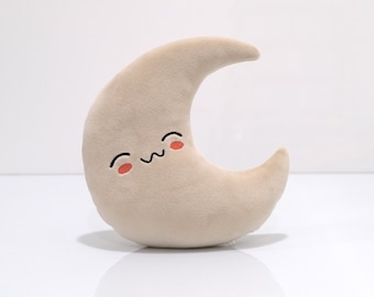 Moon Plush - Cute Handmade Plushie - Nursery Decor - Kawaii Baby Gift - Gift For Baby - Bedtime Plush