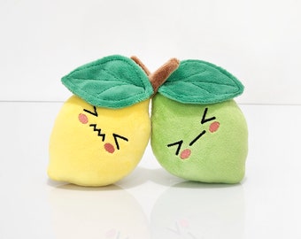 Lemon Lime Plush Set - Cute Plush Gift - Gift For Baby - Baby's First Toy - Fruit Nursery Theme Decor - Toddler Plushie - Kids Present