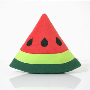 Handmade Fleece Watermelon Pillow: Kids Room Decor