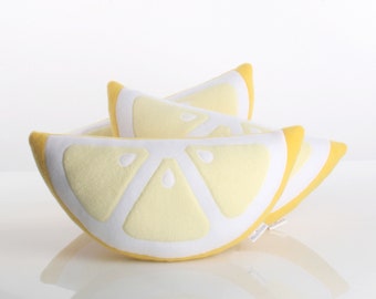 3 Lemon Pillow Set - Citrus Pillow - Cute Housewarming Decor - Unique Housewarming Gift - Unique Babyshower Gift