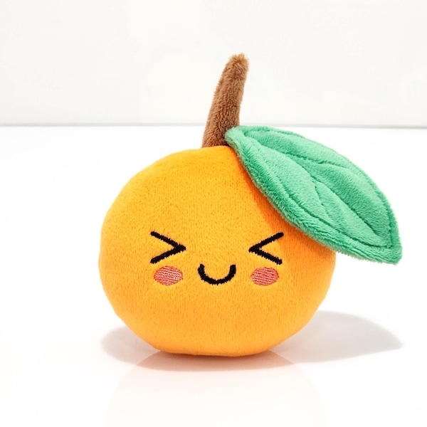 Cute Orange Plush - Kawaii Fruit Plushie - Gift For Babyshower - Baby First Toy - Fruit Nursery Theme Decor - Fun For Friend - Kids Present