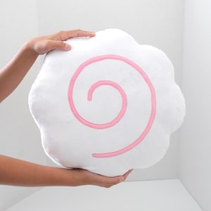 Narutomaki (Fish Cake) Pillow - Asian Food Accent Throw Decor - Japan Kawaii Anime Home Cushion - Handmade Japanese Novelty Foodie Gift image 1