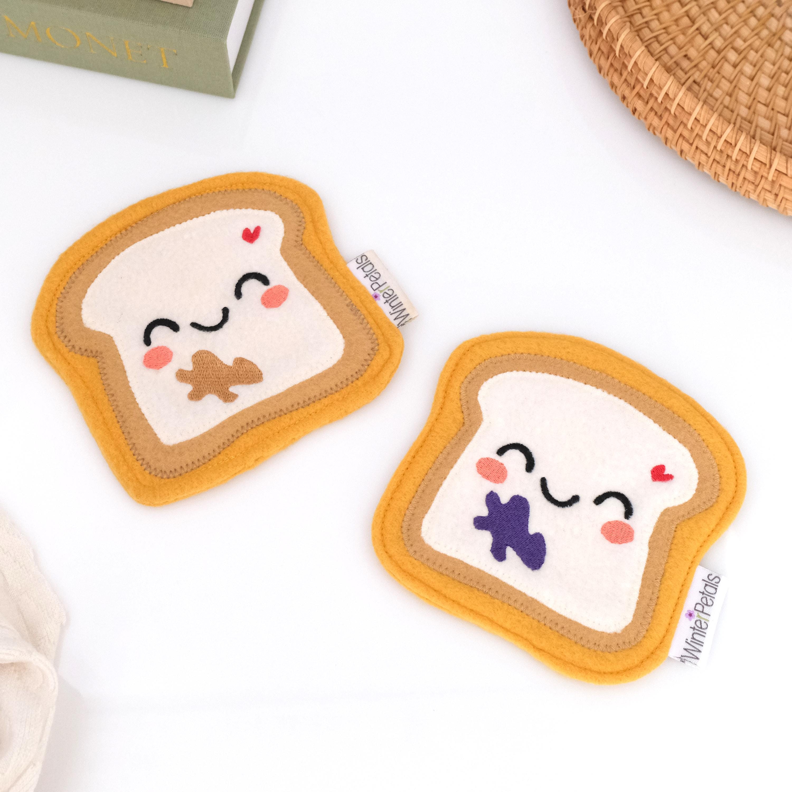 Handmade Toast Coaster Set (peanut Butter & Grape Jam) – Bread