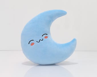 Handmade Blue Moon Plush: Mochi Minky Stuffed Toy, Nursery Decor
