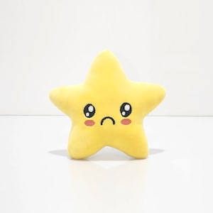 Handmade Sad Star Plush: Mochi Minky Kawaii Stuffed Toy