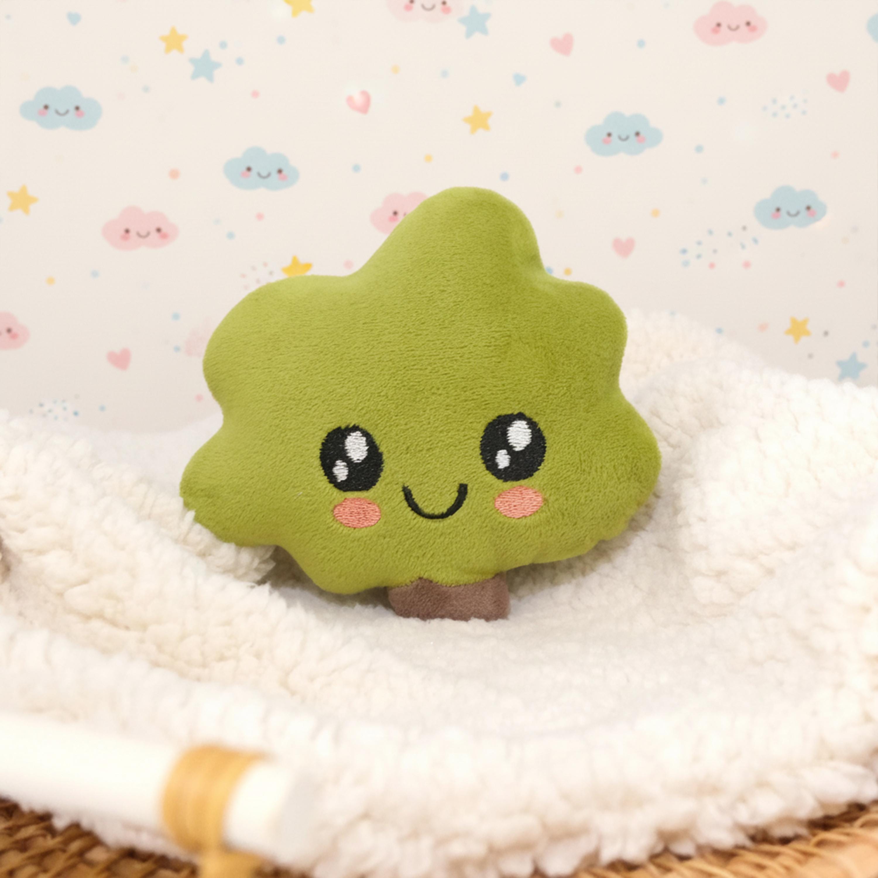 Tree Plush Prototype A – Handmade Tree Plushie, Soft Tree Toy