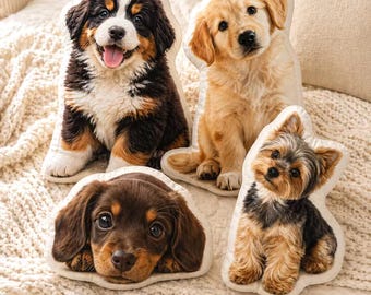Cuscino personalizzato per animali domestici, cuscino personalizzato per cani o gatti, morbido cuscino in peluche a forma di animale, regalo per amanti degli animali e ricordo commemorativo.
