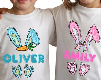 Custom Easter Bunny Kids Name Shirt, Personalized Name Toddler Tee, Easter Gift for Kids