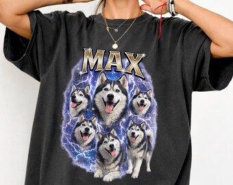 Custom Bootleg Photo Shirt, Upload Your Photo, Dog Cat Family Kids Portrait Tee, Any Pet Any Person, Personalized Vintage Shirt Gift