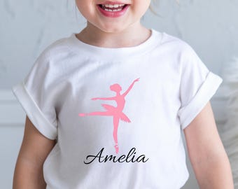 Custom Ballerina Name Shirt, Personalized Ballet Tee, Girls Dance Outfit, Kids Adult Ballerina Gift