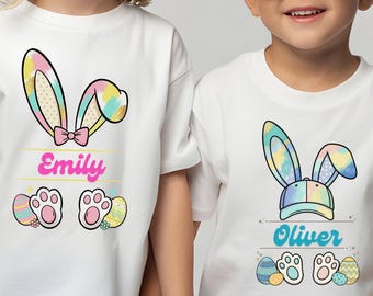 Personalized Easter Bunny Family Shirt, Custom Name Kids Outfit, Toddler Youth Sweatshirt