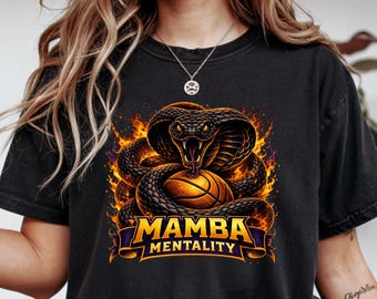 Retro Black Mamba Basketball Shirt, Mamba Mentality Basketball Tee, Gift for NBA Fan