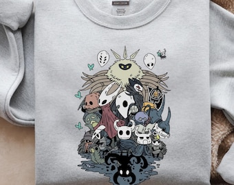 Hollow Knight Silksong Sweatshirt, Hollow Knight Hoodie, Gothic Indie Game Sweater, Gift for Gamer