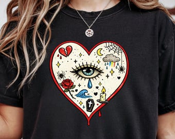 Iconic Song Inspired Concert Tee, Mystic Eye Heart Shirt, Music Lover Gift