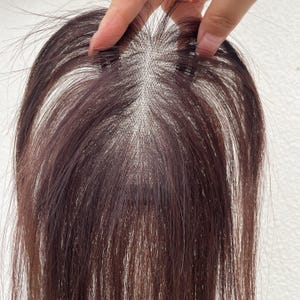 Ultra-Thin Invisible Brown Swiss Lace Human Hair Topper | 7x11cm 3-Clip