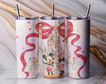 Valentine Cartoon Mouse Love Tumbler Wrap PNG – Retro Pop Art Design Digital Download