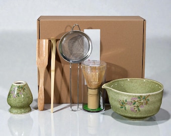 Set di ciotole in ceramica giapponese per il Matcha – Kit tradizionale per il tè Matcha con utensili