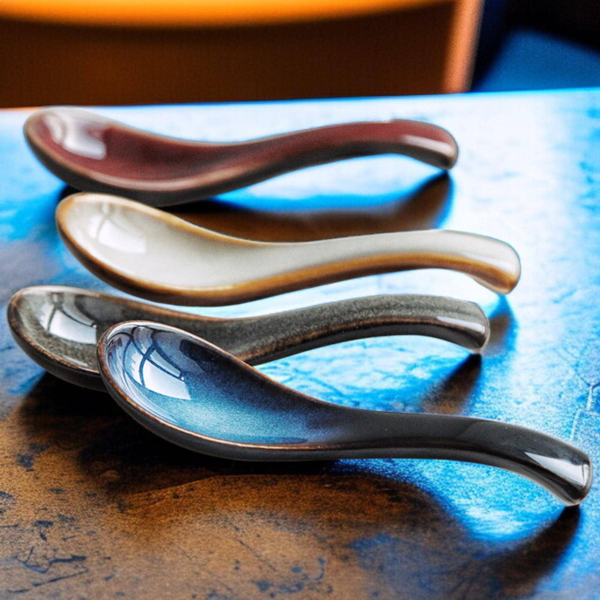 ZHONGJIUYUAN Lot De 10 Longues Cuillères à Café En Porcelaine Blanche Pure Pour Miel, Lait, Soupe, Café, Crème Glacée, Cuillère à Thé, Outil De Cuisine